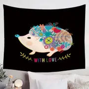 Floral Hedgehog Tapestry