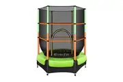 Everfit 4.5FT Trampoline for Kids w/ Enclosure Safety Net Rebounder Gift Green