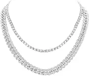 [HH BLING EMPIRE] Unisex Iced Out Hip Hop Gold Artificial Diamond cz Tennis Chain 20 24 30 Inches