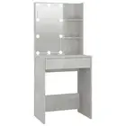 Dressing Table With Led Concrete Grey 60X40x140 Cm Wood Dressing Tables