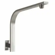 Brushed Nickel Square Fixed Shower Arm Wall Mounted Gooseneck High Rise Tube
