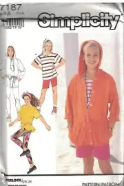 7187 UNCUT Simplicity SEWING Pattern Girls Leggings Jacket Knit Top Vintage OOP