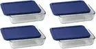Pyrex 3 Cup Storage Plus Rectangular Dish With Plastic Cover (4)