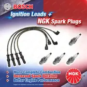 4 x NGK Spark Plugs + Bosch Leads Kit for Subaru Forester SF Impreza GC GF (for: Subaru)
