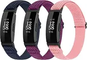 Adjustable Elastic Nylon Sport Bands Compatible with Fitbit Inspire 3/Inspire 2/Inspire/Inspire HR/Ace 2/Ace 3, Soft Loop Stretchy Straps Replacement Wristbands for Fitbit Inspire Women Men