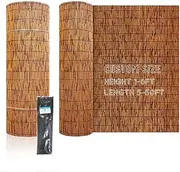 Backyard Reed Fence Rolls, Natural Privacy Fence, Decorative Fences, 2 3 4 5 FT High Outdoor Privacy Screen Curtain for Room Porch Pool Roof Wall, Sunshade,Decorative Divider(140*500cm(4.6*16.4ft))
