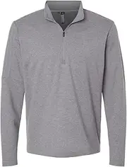 [adidas] Mens 3-Stripes Quarter-Zip Sweater, 2XL, Grey Three Melange
