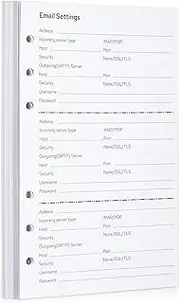 Password Address Book Refill Pages for 6-Ring Refillable Binder Password Address Notebook Replacement Page with 6 Holes 3.9″x 6.7″