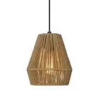 Woven Pendant Lights, 7” Rustic Rattan Hanging Lamp Adjustable Handwoven Bask...