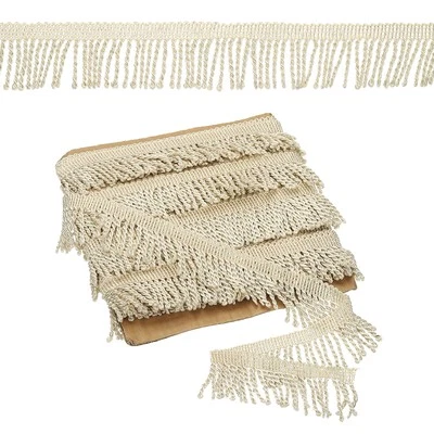 Beige Fringe Trim, 11 Yards x 55mm Curtain Fringe Trim Tassel Fabric Sofa