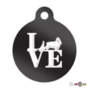 Love Cocker Spaniel Engraved Keychain Round Tag w/tab park english Many Colors