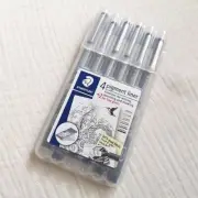 Staedtler 308 SB6P Pigment Liner Fineliner Technical Drawing Pen Black Pack of 6