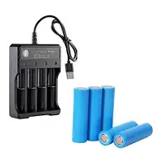 8x 3.7V 2500mAh Li-ion Rechargeable Battery + USB Smart Charger Indicator