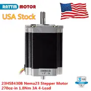 『US』Nema23 Stepper Motor L76mm 270z-in 3A 6.35mm 8mm Dual Shaft for CNC Router