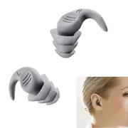 Ear Plugs for Sleeping Reusable Silicone Noise Reduction Ear Plugs for Noise Sensitivity Snore Travel -Grey