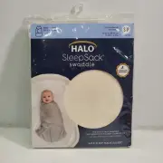 HALO SleepSack Swaddle Cream 3-Way Adjusts 3-6 months TOG 1.5 100% Cotton New!