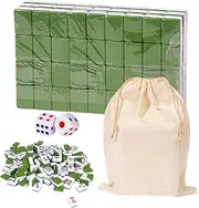 Mahjong Set Chinese Mahjong Set with 144pcs Mahjong Tiles Portable Vintage Traditional Majong Mah Jongg Set Chinese Mah Jongg Set(Green)
