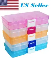 Adjustable 10 Compartment Plastic Storage Box Case Jewelry Bead Tackle Container