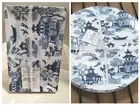 Shabby Chic BLUE WILLOW 12 pc DINNER SALAD APPETIZER PLATES Asian Melamine NEW