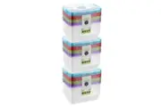 3x 20PK Lemon & Lime Rectangle 500ml Reusable Food Container w Coloured Lids