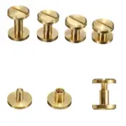 DIY Flat Belt Screw Leather Craft Chicago Nail Brass Solid Rivets Stud Head A