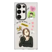 Galaxy S23 Ultra Clear Case Grim B Thinking about Him Case