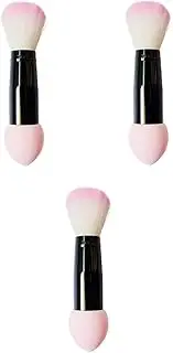 WRITWAA 3Pcs Double Sided Blending Blush Brush Makeup Puff for Foundation Loose Powder and Blush Application Soft Dense and Easy to Use