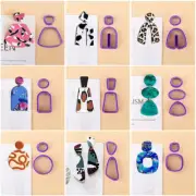 18PCS Plastic Clay Soft Pottery Polymer Cutter Mould Making Earring Soft Cover