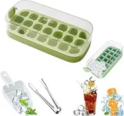 Vertical Ice Cube Tray, 2024 New Vertical Ice Tray, 21Grids Silicone Ice Cube Tray, Ice Cube Tray With Lid For Freezer, Easy Release, Quick Filling Without Touching (Green)