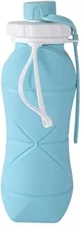 Collapsible Water Bottle for Travel Essentials, 21oz Silicone Foldable Sports Drink Bottle BPA Free for Outdoor Fitness Cycling Hiking Sports Camping Gym - Blue
