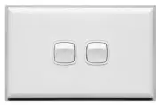 HPM EXCEL WEATHERPROOF HORIZONTAL SWITCH 2-Gang 10A 240V 2-Way Flush Mount WHITE