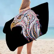 Native Design Bald Eagle Head Microfiber Beach Towel