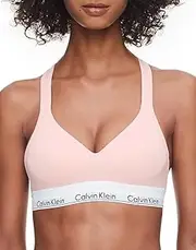[Calvin Klein] Womens QF1654 Modern Cotton Lightly Lined Bralette Bra - Gray