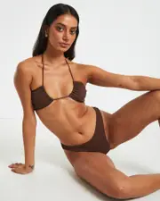 Rib Cross Front Bikini Top