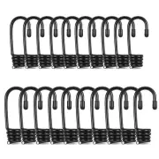 20 Pieces Bungee Hooks Bungee Shock Cords Hooks 1/4 3/8 Inch Wire Coated Blac