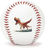 BVNMT Leather Pterodactyl Dinosaur Printed Baseball Suitable for Children and Teenagers of All Ages Graduation Birthday 2.8 * 2.8 in
