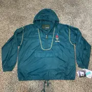 New Vtg Atlanta 1996 Olympic Starter Pullover Windbreaker Hoodie Jacket L Green