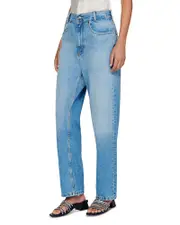 Sandro Bibi High Rise Wide Leg Jeans in Light Blue