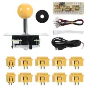 PC Joystick DIY Kit Arcade Game Joystick Parts ABS 5Pin for Arcade Yellow