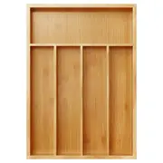 Bamboo Cutlery Organiser Kitchen Drawer Storage Tray for Utensils and Cutlery