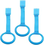 ifundom 3Pcs Baby Pull Up Rings for Playpen Crib Toddler Stand-up Arm Strength Training Blue Baby Walking Assistant