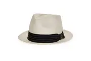 Goorin Brothers Mens Straw Hat Fedora Trilby Panama Summer Beach - Stone - Small