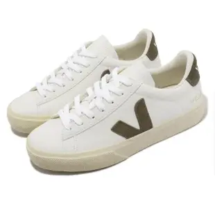 【VEJA】休閒鞋 Campo Chromefree Leather 女鞋 白 墨綠 皮革 奶油底 經典 小白鞋(CP0502347A)