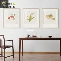 在飛比找Yahoo!奇摩拍賣優惠-墻蛙新中式餐廳裝飾畫藝術水果蔬菜飯廳掛畫金屬框廚房墻畫壁畫