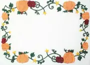 Pumpkin Embroidered quilt label Halloween Jack-o-lantern fall autumn personalize