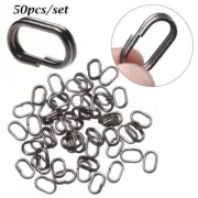 Steel Durable Oval Split Rings Barrel Swivel Connector Fishing Hanging Snap