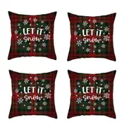 8Pcs Christmas Pillowcase Cotton Linen Throw Pillow Cover for Couch Home Decorations -Style 7