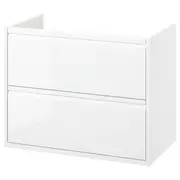 ÄNGSJÖN wash-stand with drawers, high-gloss white, 80x48x63 cm