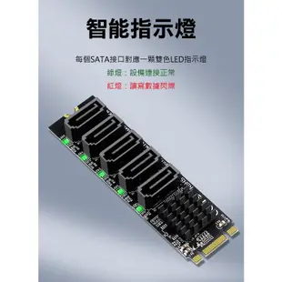 台灣霓虹 M.2轉5埠SATA3擴充卡 6Gbps高速傳輸 PCI-E轉5埠SATA介面卡
