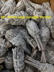 White Sage Smudge Sticks 40 x 4" Torches Bundle Free Post